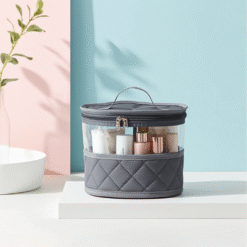 Round cosmetic bag
